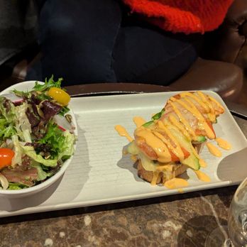 The Park Bistro & Bar - Crab melt in sourdough toast and side salad - New American Near Me - Lafayette, California The Park Bistro & Bar - Crab melt in sourdough toast and side salad - New American Near Me - Lafayette, California