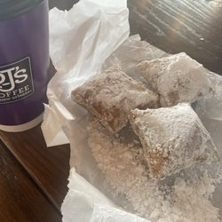 PJ's Coffee - Beignets and latte