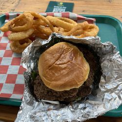 Tweedys - Double burger and onion rings