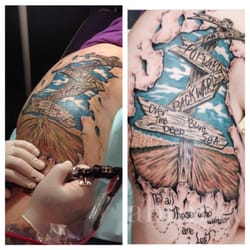 Captive Hearts Tattoo - Hip to thigh by Sabin Brock