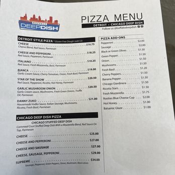 Buffalo Deep Dish - Pie menu - Pizza Near Me - Buffalo, New York Buffalo Deep Dish - Pie menu - Pizza Near Me - Buffalo, New York