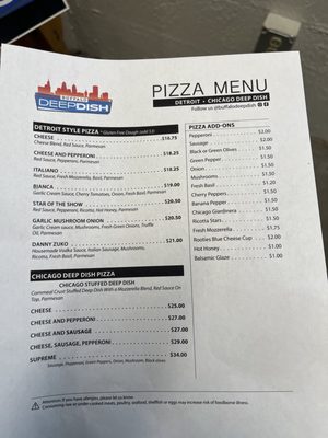 Menu photo 1 Buffalo Deep Dish Buffalo, NY Menu photo 1 Buffalo Deep Dish Buffalo, NY