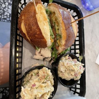 Local Foods - Crunchy chicken sandwich & potato salad - Salad Near Me - Houston, Texas Local Foods - Crunchy chicken sandwich & potato salad - Salad Near Me - Houston, Texas