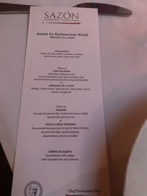 Menu photo 1 Sazon Santa Fe, NM