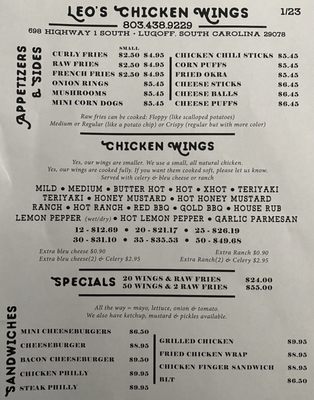 Menu photo 2 Leo's Chicken Wings Lugoff, SC Menu photo 2 Leo's Chicken Wings Lugoff, SC