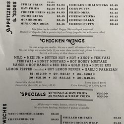 Leo's Chicken Wings - 1/2023 menu