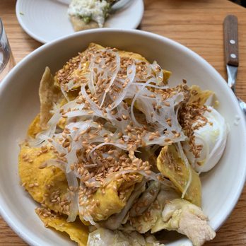 Atla - Flax Seeds Chilaquiles (Green with Chicken and Poached Egg - $26) - Mexican Near Me - New York, New York