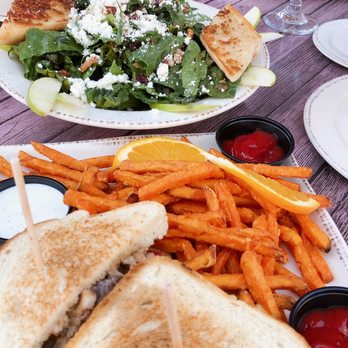 Oakside - Waldorf Chicken Salad Sandwich Kale Apple Bacon Salad* - Seafood Near Me - Big Bear Lake, California Oakside - Waldorf Chicken Salad Sandwich Kale Apple Bacon Salad* - Seafood Near Me - Big Bear Lake, California