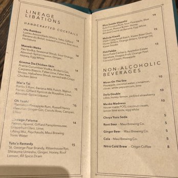 Lineage - Menu 2 of 7 - October 2019 - VN - Asian Fusion Near Me - Wailea, Hawaii Lineage - Menu 2 of 7 - October 2019 - VN - Asian Fusion Near Me - Wailea, Hawaii