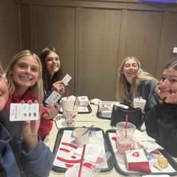 Us at chick fil a Us at chick fil a