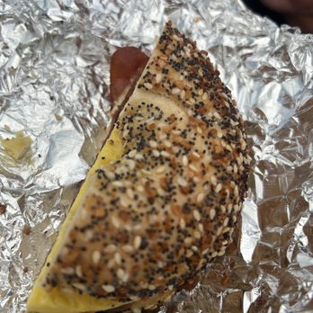 Salty Bagel - Bacon, egg, and cheese on an everything bagel. - Bagels Near Me - Cocoa Beach, Florida