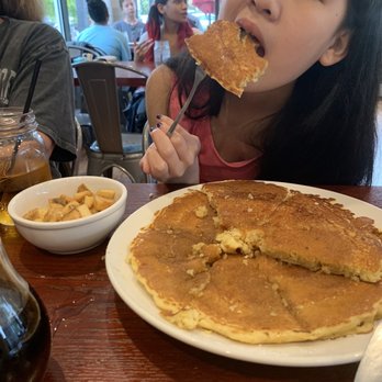 Brick And Spoon - Pigeon Forge - She made a great effort, almost all of one of these monster pancakes! - Breakfast & Brunch Near Me - Pigeon Forge, Tennessee Brick And Spoon - Pigeon Forge - She made a great effort, almost all of one of these monster pancakes! - Breakfast & Brunch Near Me - Pigeon Forge, Tennessee