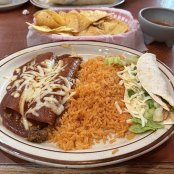 El Camino Real - #3 - two enchiladas, one taco and rice - Mexican Near Me - Wixom, Michigan