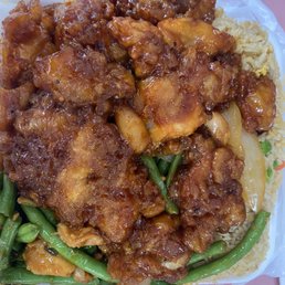 Orange chicken and Green Bean Chicken Orange chicken and Green Bean Chicken