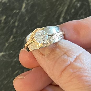 Jewelsmiths - Custom ring incorporating diamond from old wedding set and childhood birthstone ring. - Jewelry Near Me - Pleasant Hill, California Jewelsmiths - Custom ring incorporating diamond from old wedding set and childhood birthstone ring. - Jewelry Near Me - Pleasant Hill, California