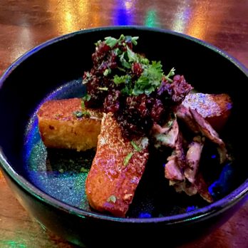 Iron Gate Bar - Butternut squash cornbread with Michigan honey butter, braised duck and pickled cranberries. Yum!! - Bars Near Me - Wyandotte, Michigan