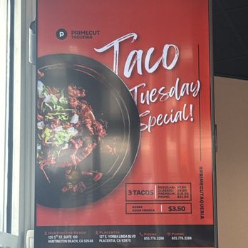 Primecut Taqueria - Taco Tuesday special - Tacos Near Me - Anaheim, California