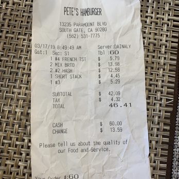 Pete's Burger - "2 #2 Hash" and only one received. - Burgers Near Me - South Gate, California