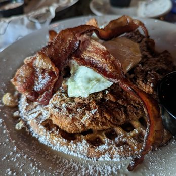 Arizona Wilderness Brewing - Chicken and waffles with breakfast topper - Breweries Near Me - Gilbert, Arizona