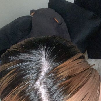Expressions Hair Design - Yellow blonde, the whole back of my head is black! These roots were left "intentionally" - Hair Salons Near Me - Davis, California Expressions Hair Design - Yellow blonde, the whole back of my head is black! These roots were left "intentionally" - Hair Salons Near Me - Davis, California