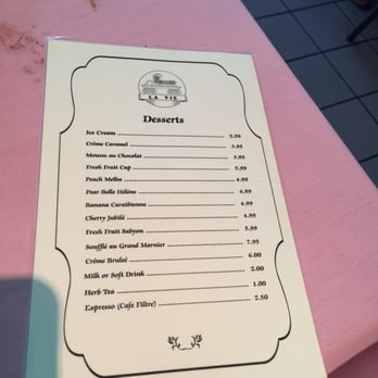 La Vie - The dessert menu. - French Near Me - Rosemead, California