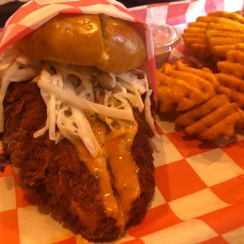 Hangry Joe’s Hot Chicken - Closer look at Chicken Sando - Waffles Near Me - Florham Park, New Jersey Hangry Joe’s Hot Chicken - Closer look at Chicken Sando - Waffles Near Me - Florham Park, New Jersey