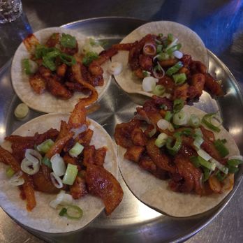 DGM Soju Bar - Spicy pork bulgogi tacos - Korean Near Me - Los Angeles, California DGM Soju Bar - Spicy pork bulgogi tacos - Korean Near Me - Los Angeles, California