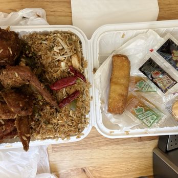 J-Wok Chinese Kitchen - 4 pc Buffalo Wing Combo with Egg Roll - Chinese Near Me - Berwyn, Illinois
