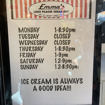 Emma's Lp Creamery - Ice Cream & Frozen Yogurt Near Me - Lake Placid, New York Emma's Lp Creamery - Ice Cream & Frozen Yogurt Near Me - Lake Placid, New York