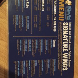 The Brass Rail - Wing menu