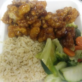 Panda Express - 2-Item Combo with brown rice, mixed veggies, and double orange chicken my son $6.80 - Chinese Near Me - Moreno Valley, California Panda Express - 2-Item Combo with brown rice, mixed veggies, and double orange chicken my son $6.80 - Chinese Near Me - Moreno Valley, California