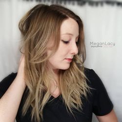 Megan Lacy Does Hair - Root touch up, partial balayage, and gloss by @meganlacydoeshair