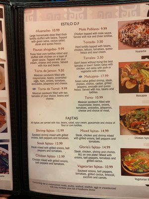 Menu photo 2 Gloria's Mexican Restaurant Madison, WI Menu photo 2 Gloria's Mexican Restaurant Madison, WI