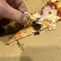 Firehouse Pizzeria - No sauce under cheese, it's like they only put it towards the crust or something!
