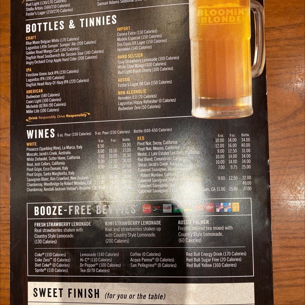 Outback Steakhouse - Back menu - Steakhouses Near Me - Visalia, California