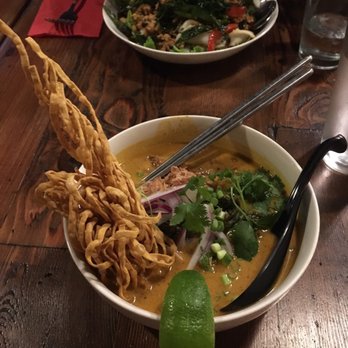 2C Thai Bistro & Spirits - Chiang Mai Noodles! Crispy and non crispy noodles combination. - Thai Near Me - Seattle, Washington 2C Thai Bistro & Spirits - Chiang Mai Noodles! Crispy and non crispy noodles combination. - Thai Near Me - Seattle, Washington