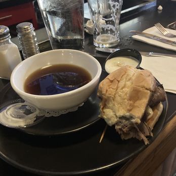 Beachcomber Pub - What's left of this amazing French dip sandwich - Pubs Near Me - Florence, Oregon