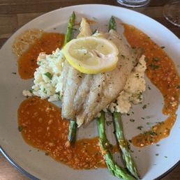 Special of evening ... Mediterranean fish barramundi with summer risotto and asparagus Special of evening ... Mediterranean fish barramundi with summer risotto and asparagus