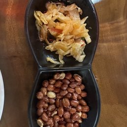 Complimentary salted peanuts & pickled cabbage Complimentary salted peanuts & pickled cabbage