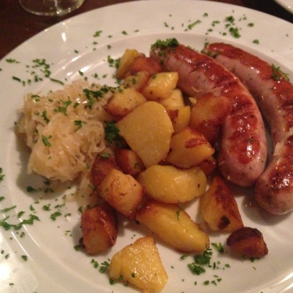 Vinum - House-made Bratwurst entree - Wine Bars Near Me - Frankfurt, HE