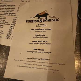 Foreign & Domestic - New American Near Me - Austin, Texas