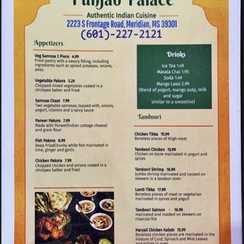 Punjab Palace - Menu page 1 - Indian Near Me - Meridian, Mississippi Punjab Palace - Menu page 1 - Indian Near Me - Meridian, Mississippi