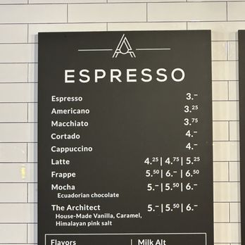 Architect Coffee - Menu - Coffee & Tea Near Me - Springfield, Missouri