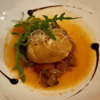 Polidor - Breaded egg over caramelized peppers. - French Near Me - Paris, 75 Polidor - Breaded egg over caramelized peppers. - French Near Me - Paris, 75