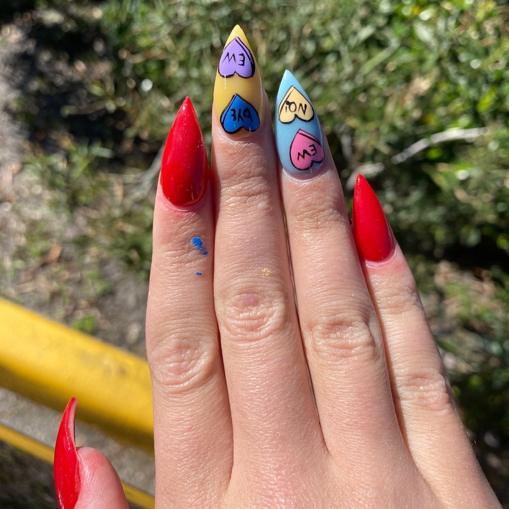 5th Ave Nails - Valentine's Day nails by Bang Nexgen with hand painted designs - Nail Salons Near Me - Boca Raton, Florida 5th Ave Nails - Valentine's Day nails by Bang Nexgen with hand painted designs - Nail Salons Near Me - Boca Raton, Florida