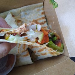 Burrito Xpress - Inside the quesadilla. It's a build your own sort of deal.