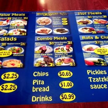 Mediterranean Deli - Menu. Nicely priced . - Greek Near Me - Orlando, Florida