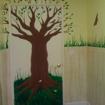 Loving Hut - Painting on bathroom door (inside). - Vegan Near Me - Orange, California Loving Hut - Painting on bathroom door (inside). - Vegan Near Me - Orange, California