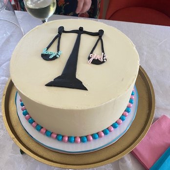 Aromas Boutique Bakery - Libra themed gender reveal cake - Desserts Near Me Aromas Boutique Bakery - Libra themed gender reveal cake - Desserts Near Me