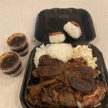 Kahu Hawaiian BBQ - Order of Spam Musubi and the Bbq plate - Barbeque Near Me - Phoenix, Arizona